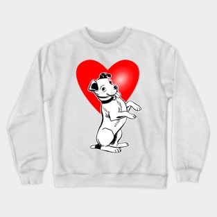 Cute dog sitting he's in my heart Crewneck Sweatshirt